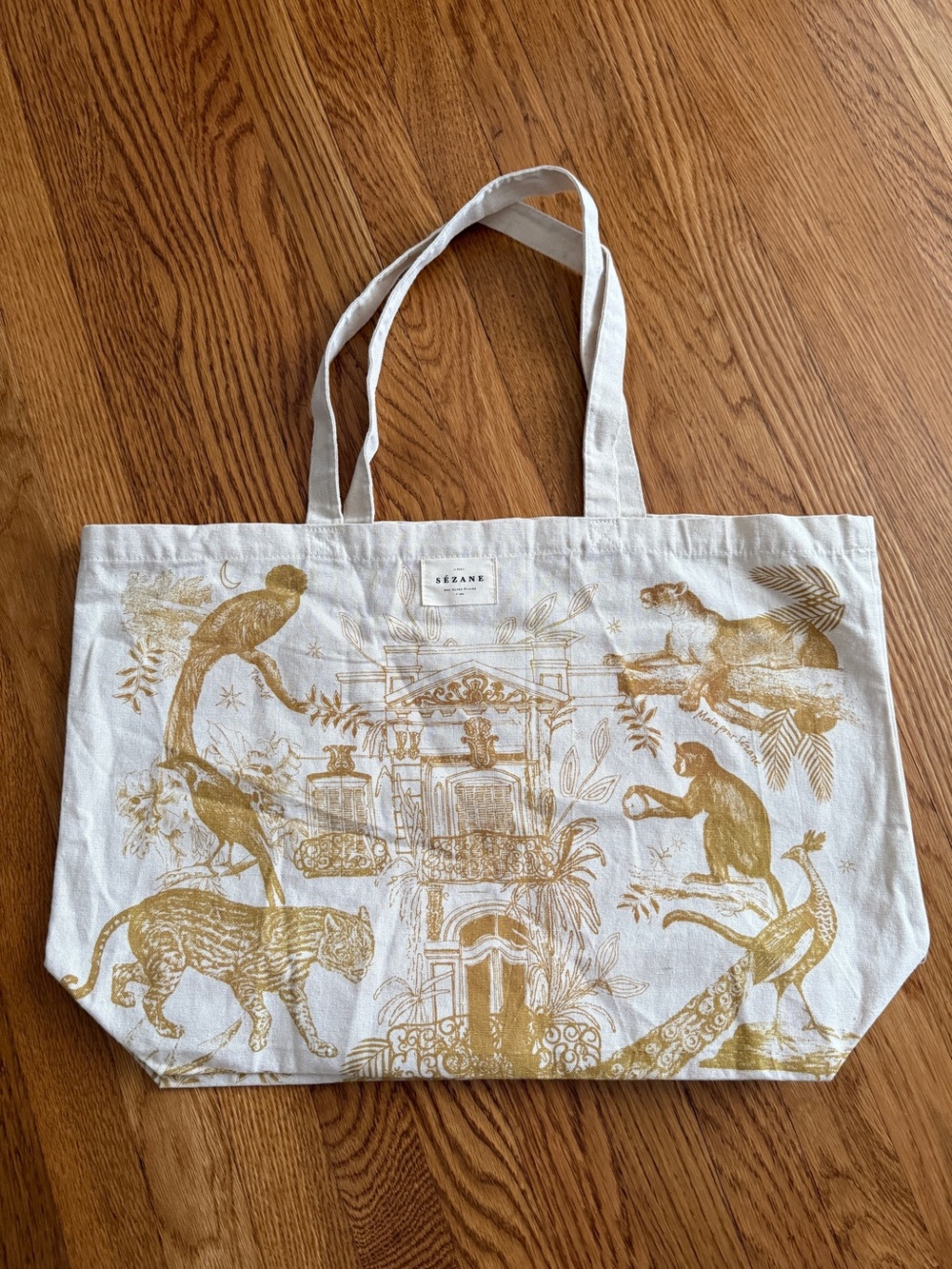Sezane Paris canvas shopping tote bag